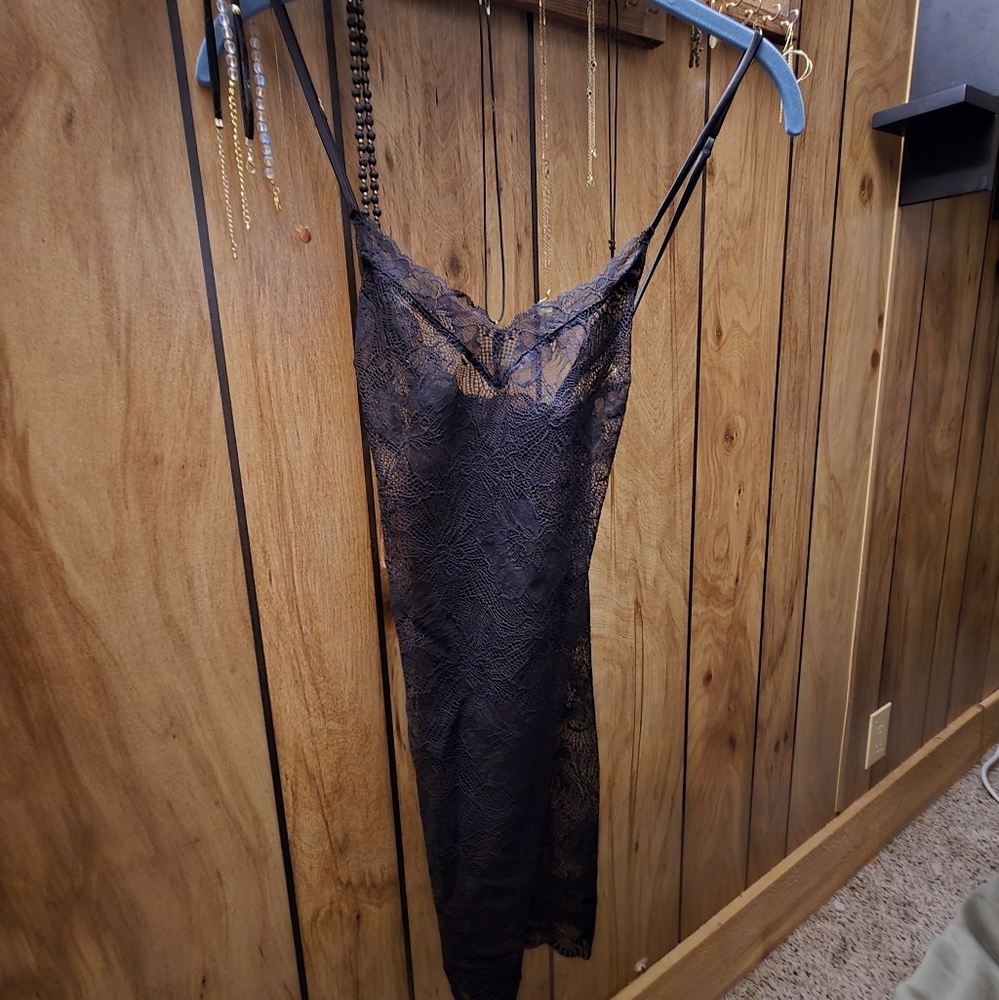 Victoria's Secret Black Lace Chemise